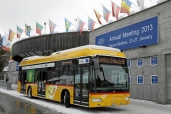 Brennstoffzellen-Busse mit Hybridtechnik in Davos im Shuttle-Einsatz